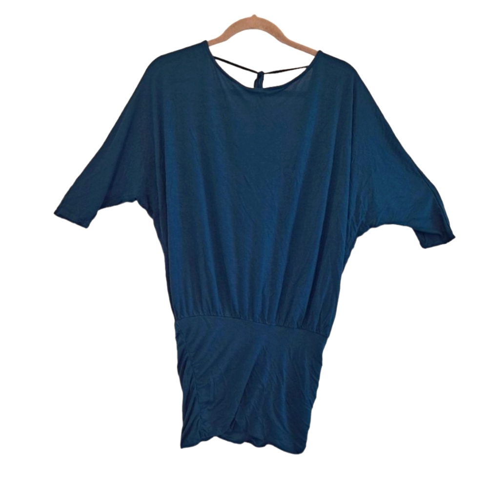 Express Teal Open Back Wrap Dolman Sleeved Tunic Size XS